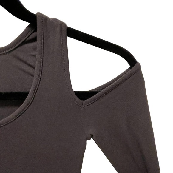 Gray Cutout Cold Shoulder Maxi Dress Jersey Stretch Size XS or 0 - Picture 2 of 7